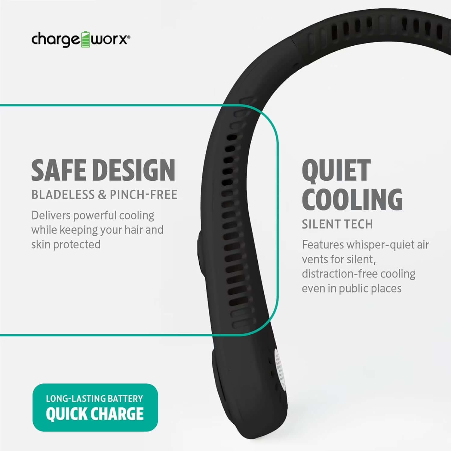Portable Neck Fan - 4000mAh USB Rechargeable Design