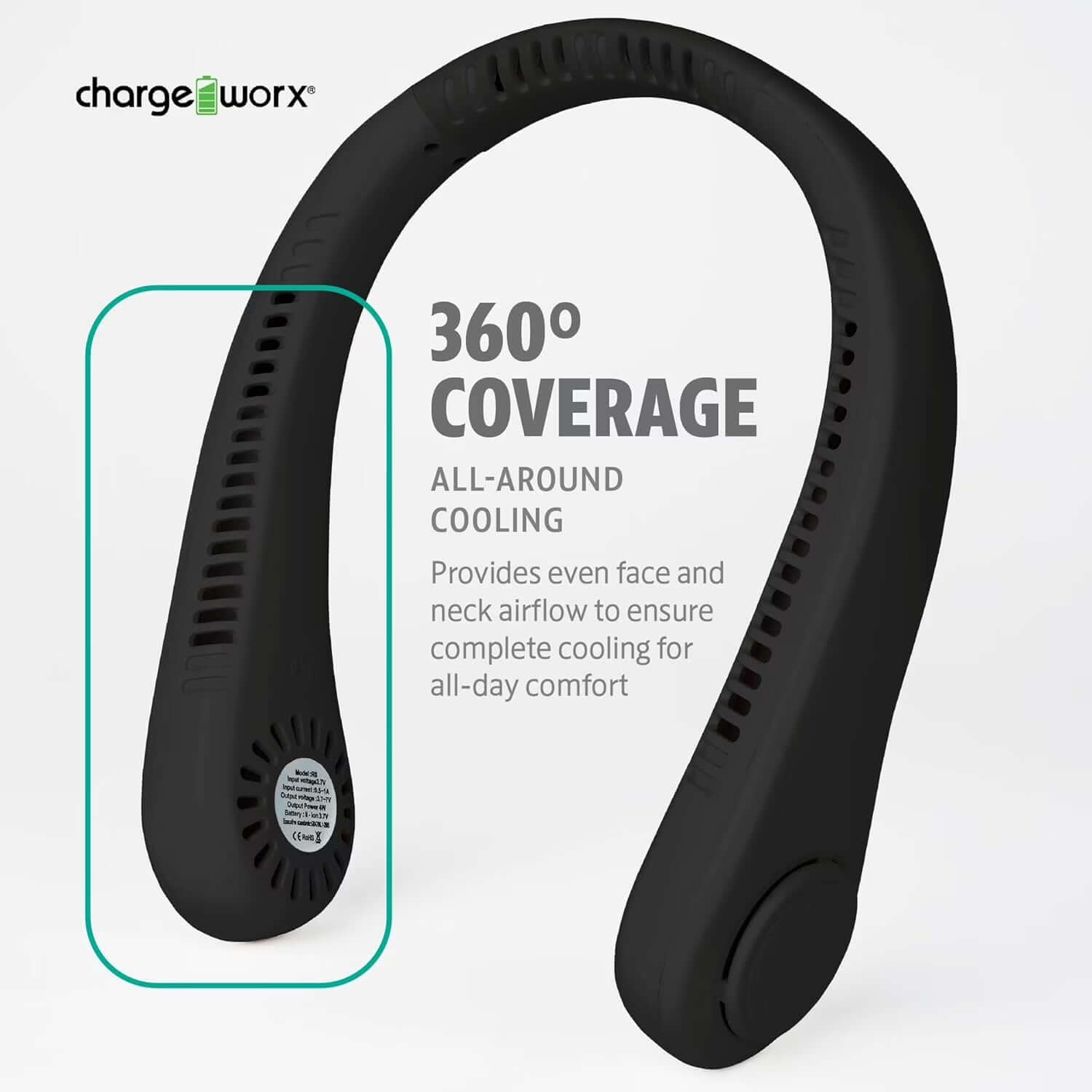 Portable Neck Fan - 4000mAh USB Rechargeable Design
