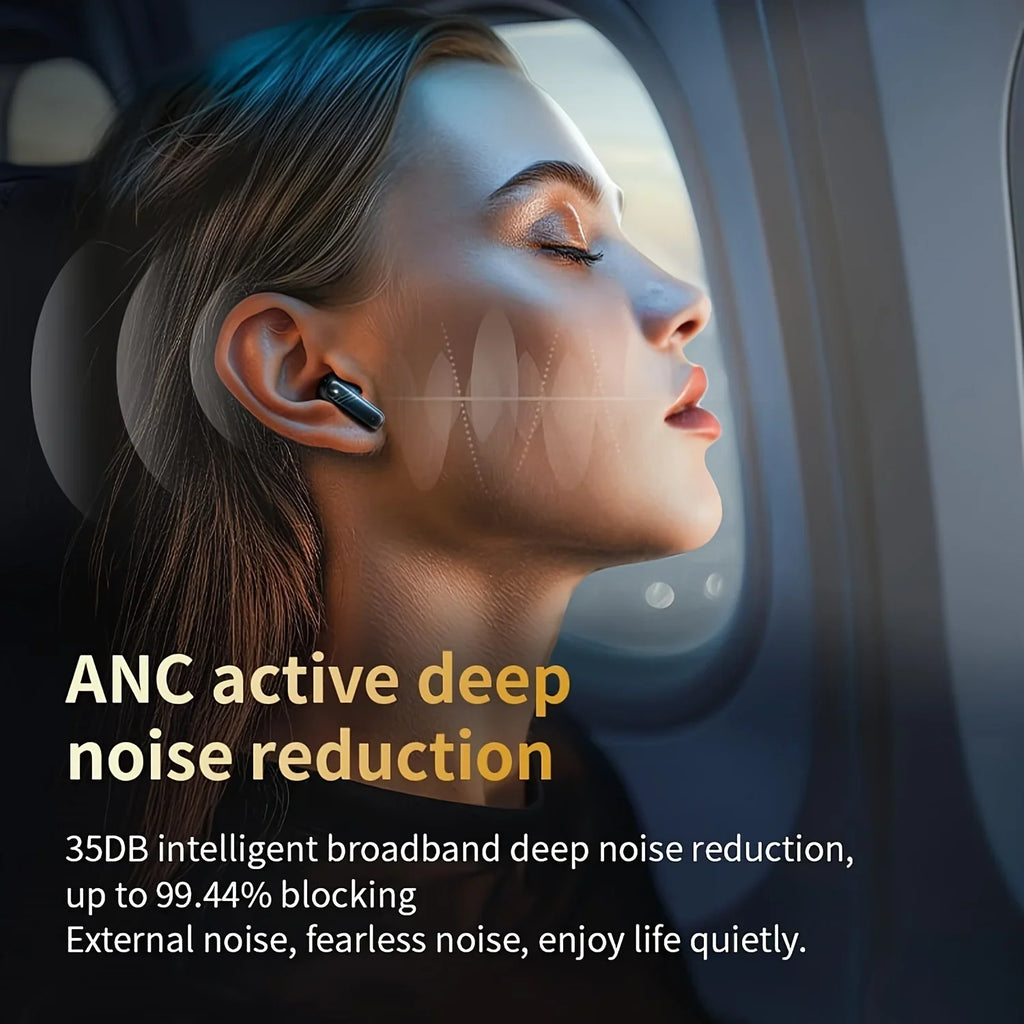Active Noise Cancelling Bluetooth Earbuds ANC with Smart Touch Screen TWS True Wireless Ear Buds Earphones for Iphone Android