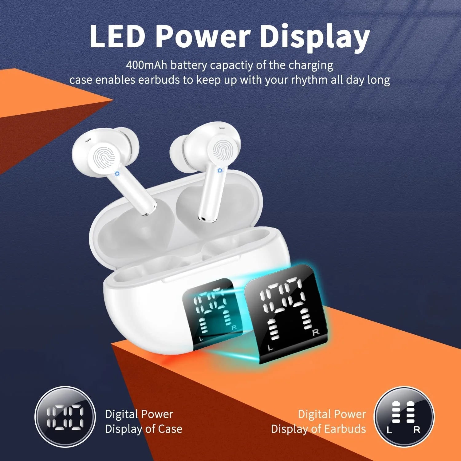 Bluetooth earbuds with charging case