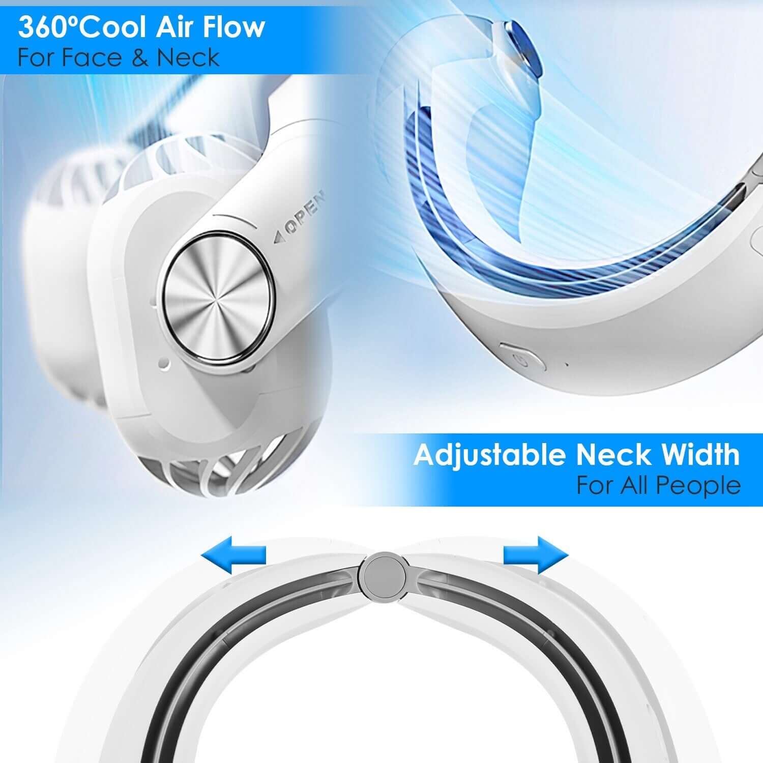 Portable Neck Fan Hands-Free with 360 Cooling